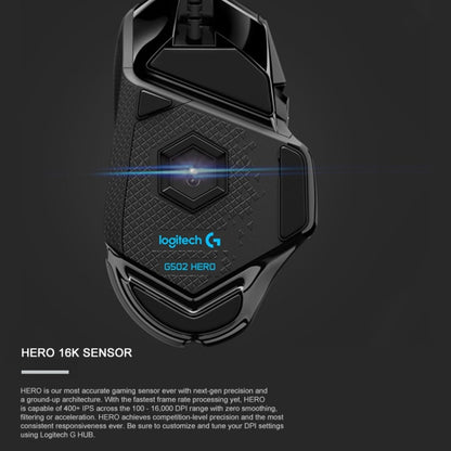 เมาส์สำหรับเล่นเกมแบบมีสาย Logitech G502 HERO พร้อมปุ่ม 11 ปุ่ม ความยาว: 2.1 ม