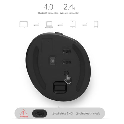 DELUX M618 มินิ 2.4G ไร้สาย 2400DPI USB ชาร์จตามหลักสรีรศาสตร์ เมาส์แนวตั้ง, M618 Grey