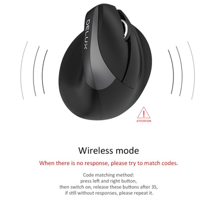 DELUX M618 มินิ 2.4G ไร้สาย 2400DPI USB ชาร์จตามหลักสรีรศาสตร์ เมาส์แนวตั้ง, M618 Grey