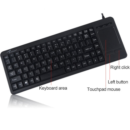 อินเทอร์เฟซ USB DS-8800 ป้องกันน้ำกระเซ็นเลเซอร์แกะสลักตัวอักษรแป้นพิมพ์ทัชแพดแบบมีสายชิ้นเดียวความยาว: 1.5 ม., DS-8800 USB