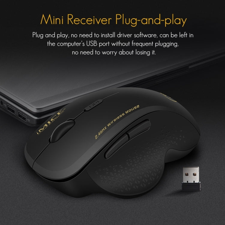 iMICE G6 เมาส์ไร้สาย เมาส์สำนักงาน 2.4G เมาส์สำหรับเล่นเกม 6 ปุ่ม