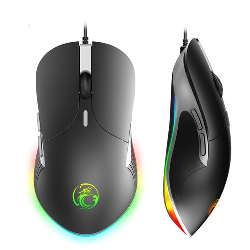 iMICE X6 เมาส์แบบมีสาย เมาส์สำหรับเล่นเกม RGB สีสันสดใส 6 ปุ่ม, X6