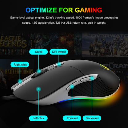 iMICE X6 เมาส์แบบมีสาย เมาส์สำหรับเล่นเกม RGB สีสันสดใส 6 ปุ่ม, X6