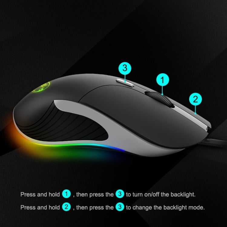 iMICE X6 เมาส์แบบมีสาย เมาส์สำหรับเล่นเกม RGB สีสันสดใส 6 ปุ่ม, X6