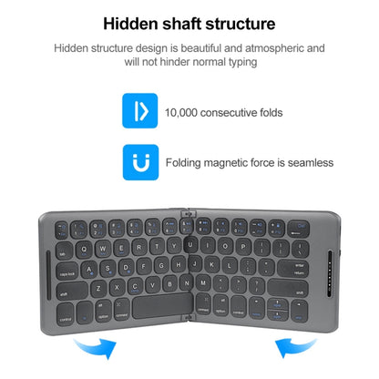 B088 คีย์บอร์ดไร้สาย Bluetooth สามช่องแบบพับได้อเนกประสงค์ขนาดเล็ก, B088