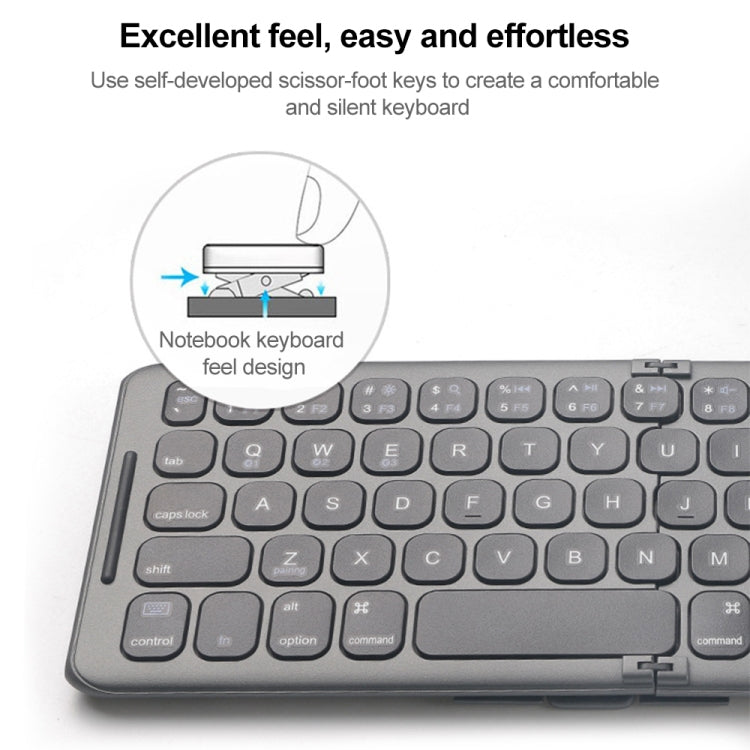 B088 คีย์บอร์ดไร้สาย Bluetooth สามช่องแบบพับได้อเนกประสงค์ขนาดเล็ก, B088