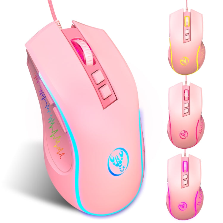 HXSJ X100 7 ปุ่ม 3600 DPI เมาส์สำหรับเล่นเกมแบบมีสายเรืองแสงสุดเท่ ความยาวสายเคเบิล: 1.5 ม.