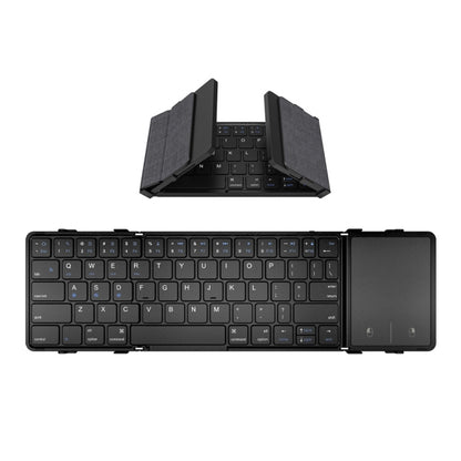 B1053 คีย์บอร์ด Bluetooth Tri-Fold แบบพกพาแบบหนัง