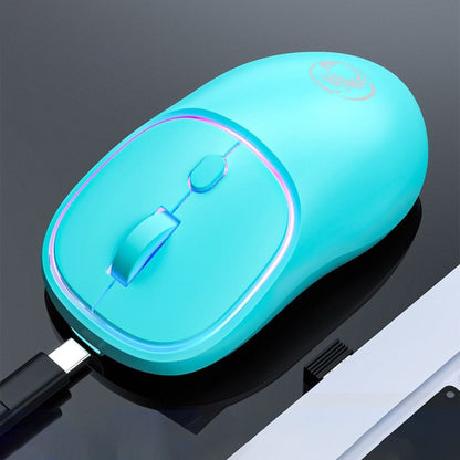iMICE W-618 แบบชาร์จไฟได้ 4 ปุ่ม 1600 DPI 2.4GHz เงียบ เมาส์ไร้สายสำหรับคอมพิวเตอร์พีซีแล็ปท็อป, W-618 2.4GHz