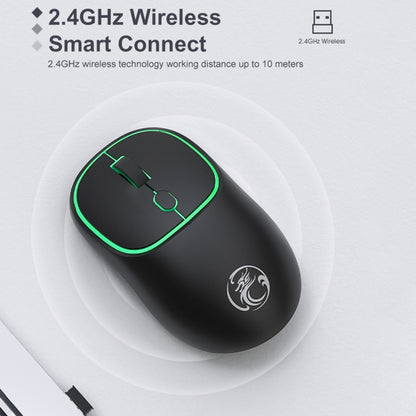 iMICE W-618 แบบชาร์จไฟได้ 4 ปุ่ม 1600 DPI 2.4GHz เงียบ เมาส์ไร้สายสำหรับคอมพิวเตอร์พีซีแล็ปท็อป, W-618 2.4GHz