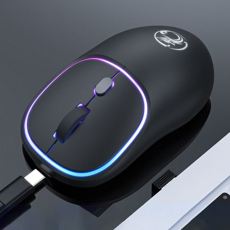 IMICE W-618 ชาร์จ 4 ปุ่ม 1600 DPI 2.4GHz Bluetooth เงียบ เมาส์ไร้สายสำหรับคอมพิวเตอร์พีซีแล็ปท็อป, W-618 2.4GHz & Bluetooth