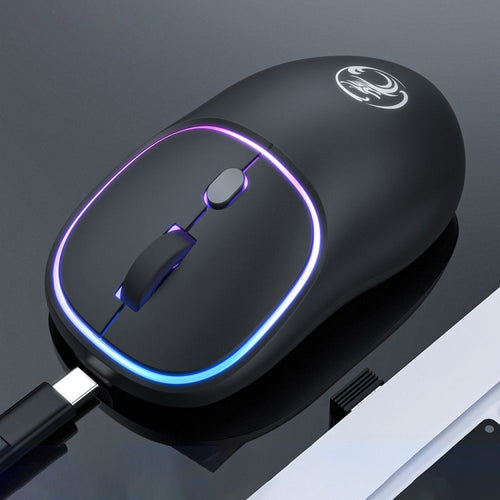 IMICE W-618 ชาร์จ 4 ปุ่ม 1600 DPI 2.4GHz Bluetooth เงียบ เมาส์ไร้สายสำหรับคอมพิวเตอร์พีซีแล็ปท็อป, W-618 2.4GHz & Bluetooth