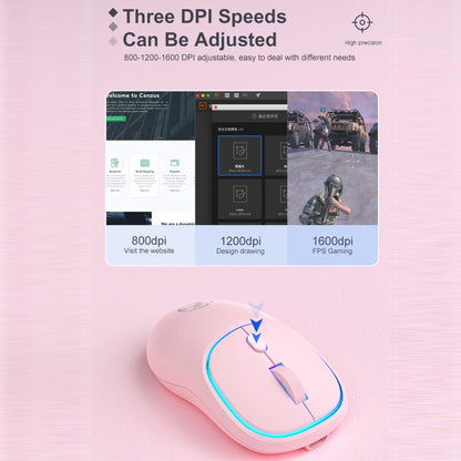 IMICE W-618 ชาร์จ 4 ปุ่ม 1600 DPI 2.4GHz Bluetooth เงียบ เมาส์ไร้สายสำหรับคอมพิวเตอร์พีซีแล็ปท็อป, W-618 2.4GHz & Bluetooth