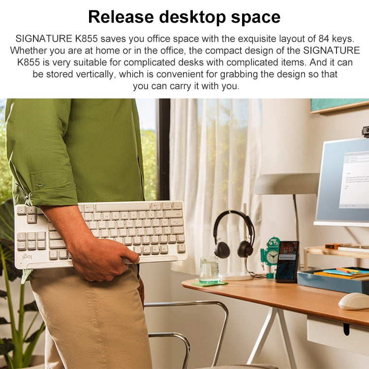 Logitech K855 คีย์บอร์ดไร้สาย Bluetooth Dual Mode Silent