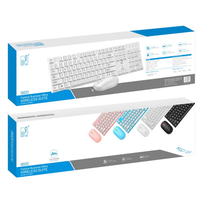 ZGB 8820 ชุดคีย์บอร์ดไร้สาย + เมาส์สีลูกกวาด, 8820 (Black), 8820 (White)