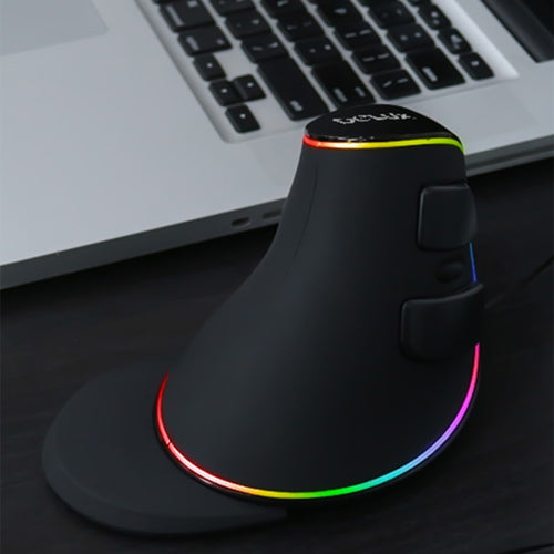 DELUX M618 Plus RGB เมาส์ออปติคัลแบบมีสายเมาส์แนวตั้งตามหลักสรีรศาสตร์ 4000DPI, 4000DPI Wired