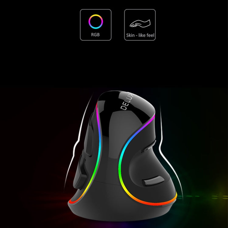 DELUX M618 Plus RGB เมาส์ออปติคัลแบบมีสายเมาส์แนวตั้งตามหลักสรีรศาสตร์ 4000DPI, 4000DPI Wired