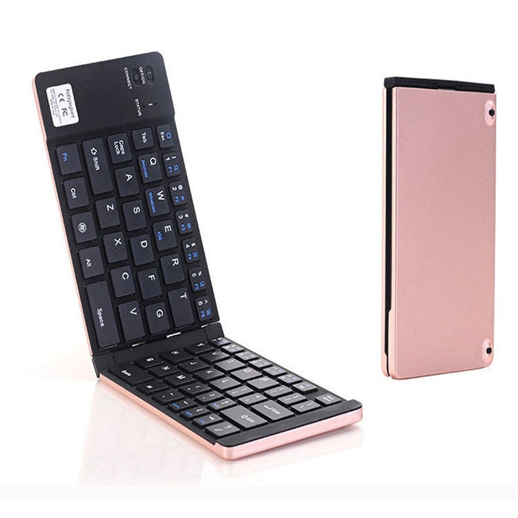 F66 คีย์บอร์ดไร้สาย Bluetooth แบบพับได้ 66 คีย์ รองรับ Android / Windows / iOS, F66 2-Folding 66 Keys Black, F66 2-Folding 66 Keys Rose Gold, F66 2-Folding 66 Keys Silver, F66 2-Folding 66 Keys Gold