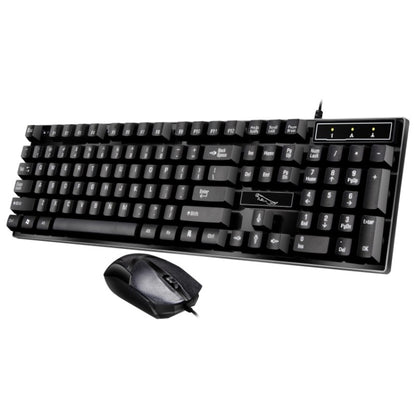 Chasing Leopard Q17 104 คีย์คีย์บอร์ดสำนักงานเล่นเกมแบบมีสาย USB + ชุดเมาส์สมมาตรแบบมีสาย, ความยาวสายคีย์บอร์ด: 1.4 ม., ความยาวสายเมาส์: 1.3 ม., Q17 Black, Q17 White