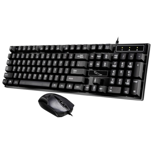 Chasing Leopard Q17 104 คีย์คีย์บอร์ดสำนักงานเล่นเกมแบบมีสาย USB + ชุดเมาส์สมมาตรแบบมีสาย, ความยาวสายคีย์บอร์ด: 1.4 ม., ความยาวสายเมาส์: 1.3 ม., Q17 Black, Q17 White