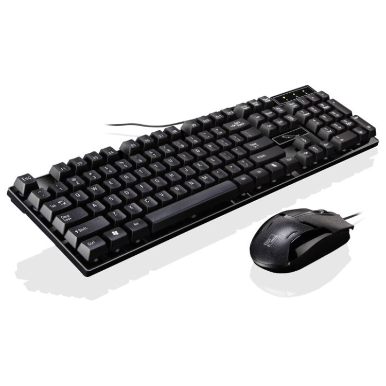 Chasing Leopard Q17 104 คีย์คีย์บอร์ดสำนักงานเล่นเกมแบบมีสาย USB + ชุดเมาส์สมมาตรแบบมีสาย, ความยาวสายคีย์บอร์ด: 1.4 ม., ความยาวสายเมาส์: 1.3 ม., Q17 Black, Q17 White