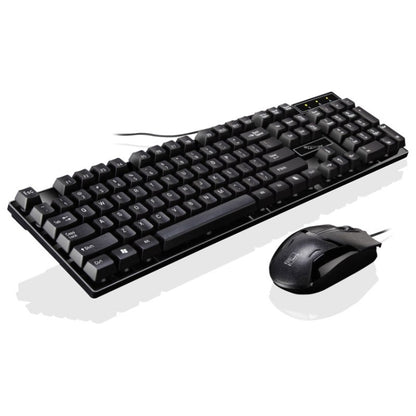 Chasing Leopard Q17 104 คีย์คีย์บอร์ดสำนักงานเล่นเกมแบบมีสาย USB + ชุดเมาส์สมมาตรแบบมีสาย, ความยาวสายคีย์บอร์ด: 1.4 ม., ความยาวสายเมาส์: 1.3 ม., Q17 Black, Q17 White