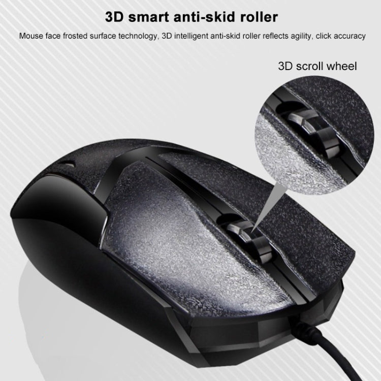 Chasing Leopard Q17 104 คีย์คีย์บอร์ดสำนักงานเล่นเกมแบบมีสาย USB + ชุดเมาส์สมมาตรแบบมีสาย, ความยาวสายคีย์บอร์ด: 1.4 ม., ความยาวสายเมาส์: 1.3 ม., Q17 Black, Q17 White