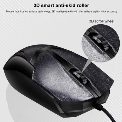 Chasing Leopard Q17 104 คีย์คีย์บอร์ดสำนักงานเล่นเกมแบบมีสาย USB + ชุดเมาส์สมมาตรแบบมีสาย, ความยาวสายคีย์บอร์ด: 1.4 ม., ความยาวสายเมาส์: 1.3 ม., Q17 Black, Q17 White
