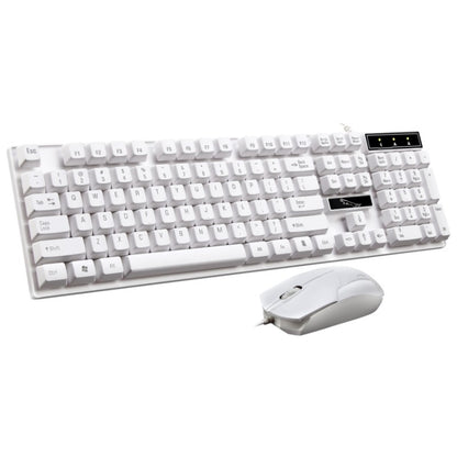 Chasing Leopard Q17 104 คีย์คีย์บอร์ดสำนักงานเล่นเกมแบบมีสาย USB + ชุดเมาส์สมมาตรแบบมีสาย, ความยาวสายคีย์บอร์ด: 1.4 ม., ความยาวสายเมาส์: 1.3 ม., Q17 Black, Q17 White