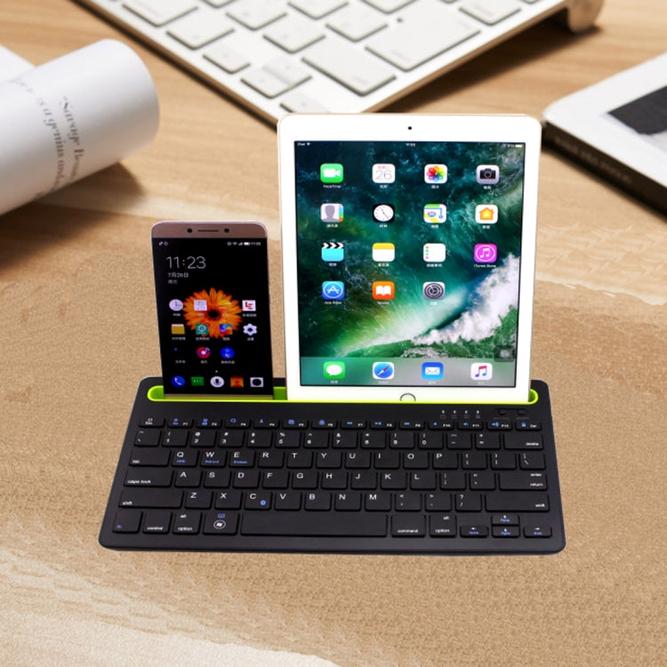 B908 คีย์บอร์ดไร้สาย Bluetooth 78 คีย์บางเฉียบพร้อมที่วางโทรศัพท์มือถือเว้า