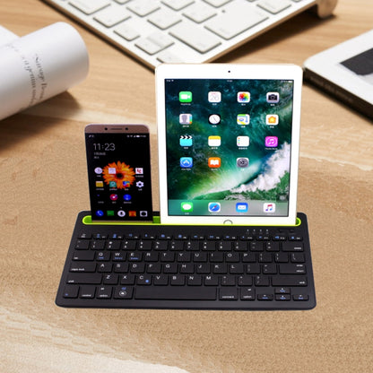 B908 คีย์บอร์ดไร้สาย Bluetooth 78 คีย์บางเฉียบพร้อมที่วางโทรศัพท์มือถือเว้า