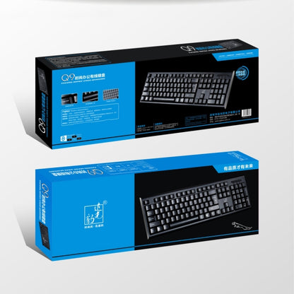 ZGB Q9 104 คีย์ USB Wired Grid Texture คีย์บอร์ดสำนักงานเล่นเกมทั่วไป