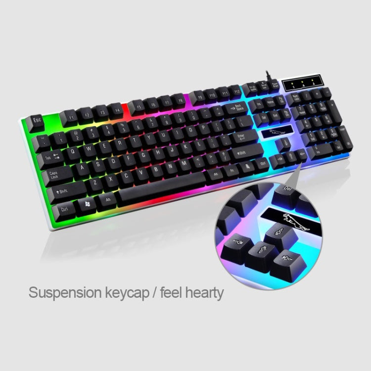 ZGB G21 1600 DPIแบบมีสายแบบมีสายสีสันสดใสคีย์บอร์ดแบบมีสาย + ชุดเมาส์ออปติคอลสำหรับแล็ปท็อป,พีซี