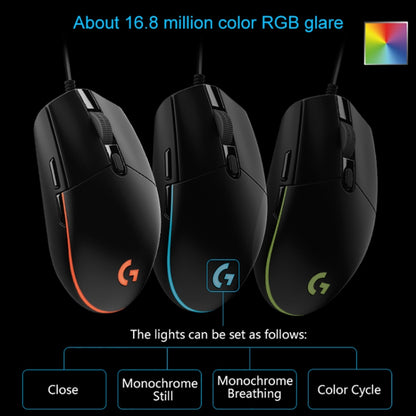 Logitech G102 6-keys RGB Glowing 6000DPI เมาส์เล่นเกมแบบมีสายปรับความเร็วได้ห้าระดับ ความยาว: 2 ม., G102, G102 (White)