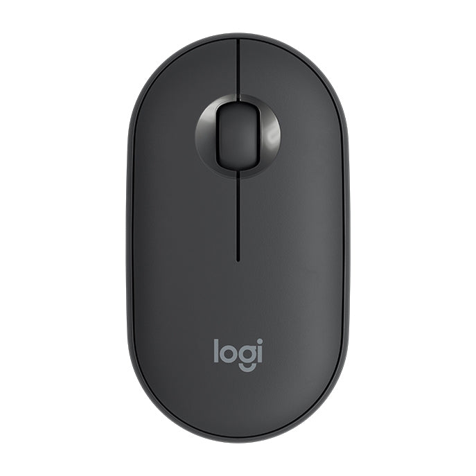 Logitech Pebble Cobblestone รูปร่างบาง 3 ปุ่ม 1000DPI เมาส์ออปติคอลบลูทูธไร้สายปิดเสียง ช่วงไร้สาย: 10 ม.