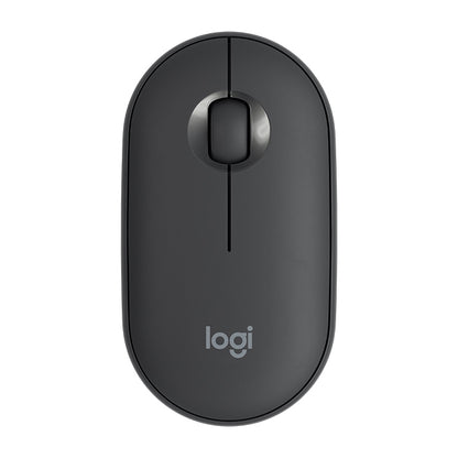 Logitech Pebble Cobblestone รูปร่างบาง 3 ปุ่ม 1000DPI เมาส์ออปติคอลบลูทูธไร้สายปิดเสียง ช่วงไร้สาย: 10 ม.