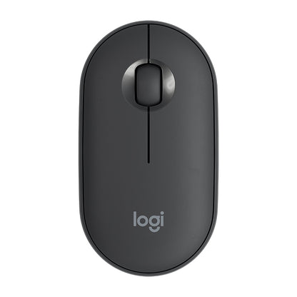 Logitech Pebble Cobblestone รูปร่างบาง 3 ปุ่ม 1000DPI เมาส์ออปติคอลบลูทูธไร้สายปิดเสียง ช่วงไร้สาย: 10 ม.