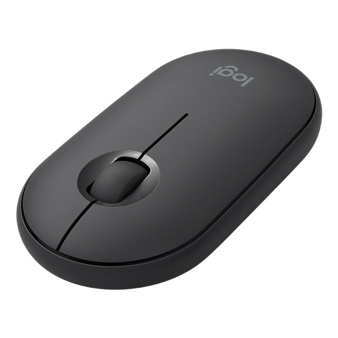 Logitech Pebble Cobblestone รูปร่างบาง 3 ปุ่ม 1000DPI เมาส์ออปติคอลบลูทูธไร้สายปิดเสียง ช่วงไร้สาย: 10 ม.