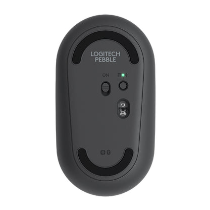 Logitech Pebble Cobblestone รูปร่างบาง 3 ปุ่ม 1000DPI เมาส์ออปติคอลบลูทูธไร้สายปิดเสียง ช่วงไร้สาย: 10 ม.