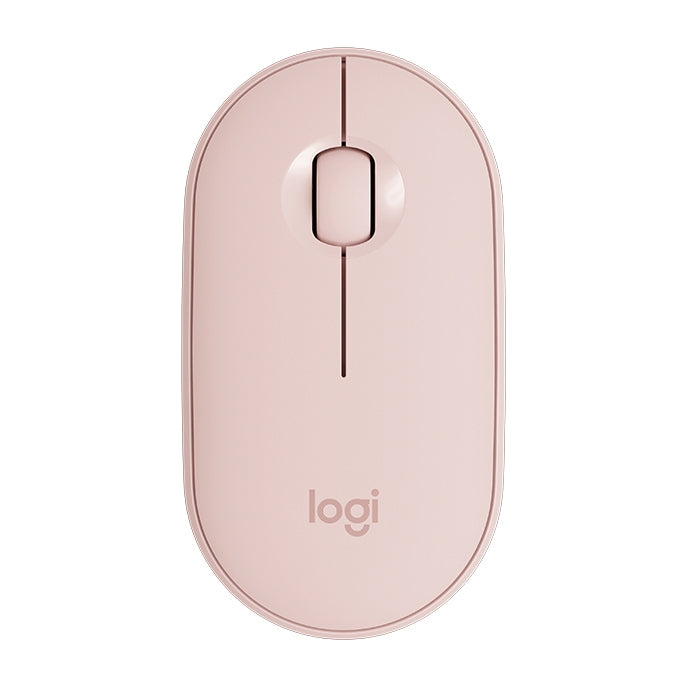 Logitech Pebble Cobblestone รูปร่างบาง 3 ปุ่ม 1000DPI เมาส์ออปติคอลบลูทูธไร้สายปิดเสียง ช่วงไร้สาย: 10 ม.