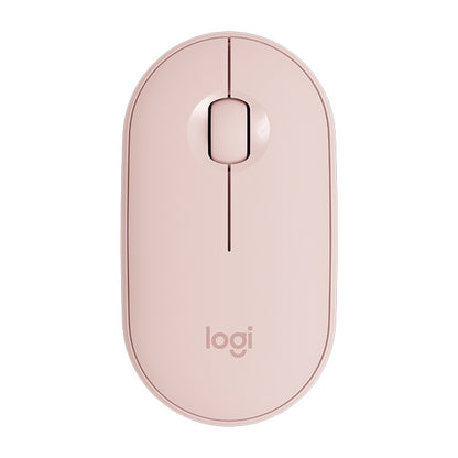 Logitech Pebble Cobblestone รูปร่างบาง 3 ปุ่ม 1000DPI เมาส์ออปติคอลบลูทูธไร้สายปิดเสียง ช่วงไร้สาย: 10 ม.