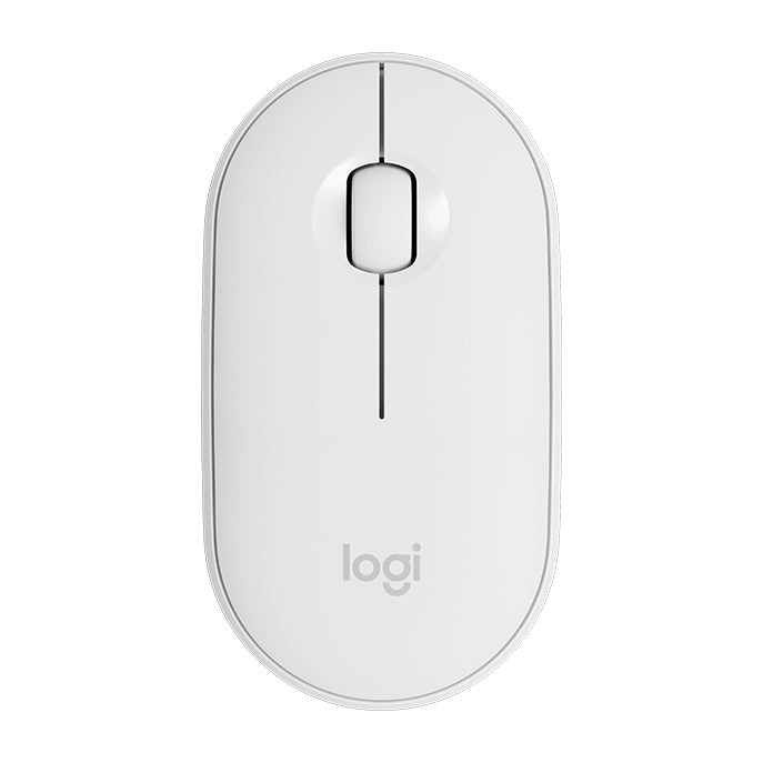Logitech Pebble Cobblestone รูปร่างบาง 3 ปุ่ม 1000DPI เมาส์ออปติคอลบลูทูธไร้สายปิดเสียง ช่วงไร้สาย: 10 ม.