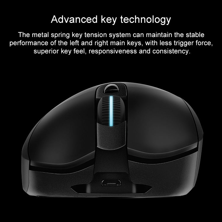 Logitech G703 LIGHTSPEED 16000 DPI 6 ปุ่มตั้งโปรแกรมได้เซ็นเซอร์ HERO 16K RGB Backlight Wireless Optical Gaming Mouse