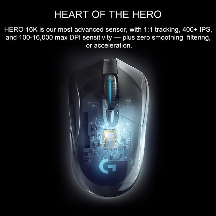 Logitech G703 LIGHTSPEED 16000 DPI 6 ปุ่มตั้งโปรแกรมได้เซ็นเซอร์ HERO 16K RGB Backlight Wireless Optical Gaming Mouse