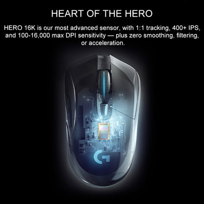 Logitech G703 LIGHTSPEED 16000 DPI 6 ปุ่มตั้งโปรแกรมได้เซ็นเซอร์ HERO 16K RGB Backlight Wireless Optical Gaming Mouse