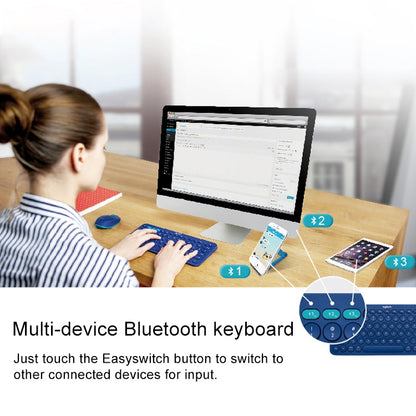คีย์บอร์ด Bluetooth ไร้สายแบบพกพาหลายอุปกรณ์ Logitech K380, K380