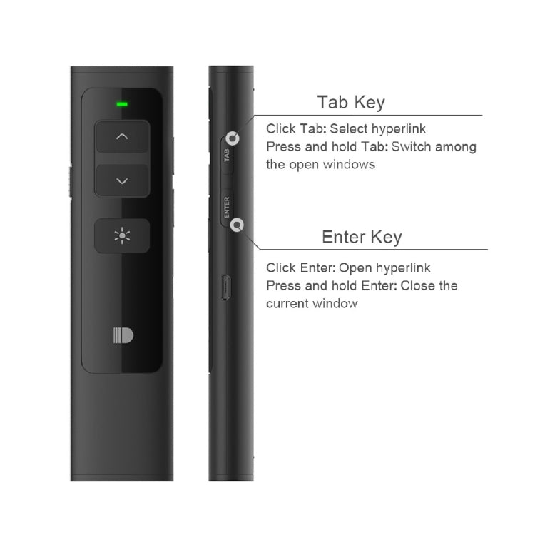 Doosl DSIT013 การนำเสนอ PowerPoint แบบชาร์จไฟได้ 2.4GHz รีโมทคอนโทรลตัวชี้เลเซอร์อเนกประสงค์สำหรับ PowerPoint / Keynote / Prezi ระยะควบคุม: 100 ม.