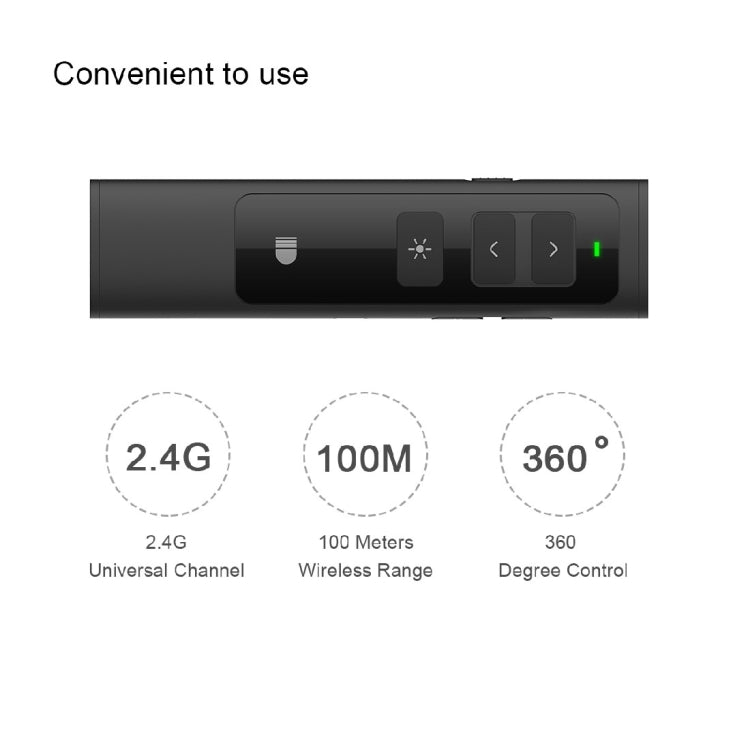 Doosl DSIT013 การนำเสนอ PowerPoint แบบชาร์จไฟได้ 2.4GHz รีโมทคอนโทรลตัวชี้เลเซอร์อเนกประสงค์สำหรับ PowerPoint / Keynote / Prezi ระยะควบคุม: 100 ม.