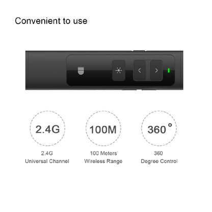 Doosl DSIT013 การนำเสนอ PowerPoint แบบชาร์จไฟได้ 2.4GHz รีโมทคอนโทรลตัวชี้เลเซอร์อเนกประสงค์สำหรับ PowerPoint / Keynote / Prezi ระยะควบคุม: 100 ม.