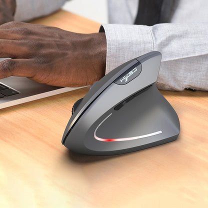 HXSJ T29 บลูทูธ 3.0 ไร้สายบลูทูธ 6 ปุ่ม 2400 DPI Ergonomics Optical เมาส์แนวตั้ง, 6 Buttons T29 Grey